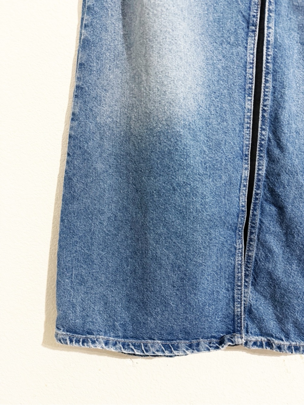 Free People We The Free Come As You Are Denim Maxi Skirt Sapphire Blue With Slit - Picture 9 of 12